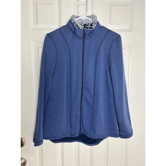 Cuddl Duds Jacket Small Full Zip Soft Blue Women’s Long Pockets LRC7-2 - Picture 8 of 9